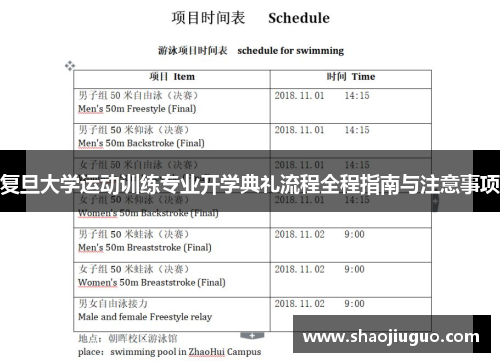 复旦大学运动训练专业开学典礼流程全程指南与注意事项